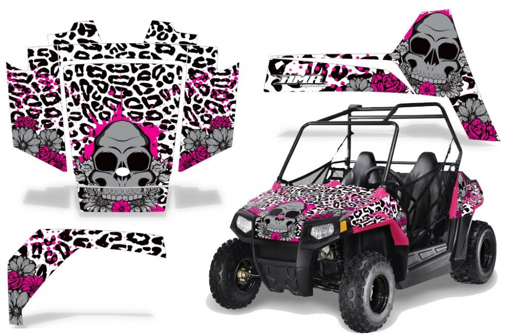 Brittany Hintergrund = Weiß, Designfarbe = Pink für Polaris RZR 170