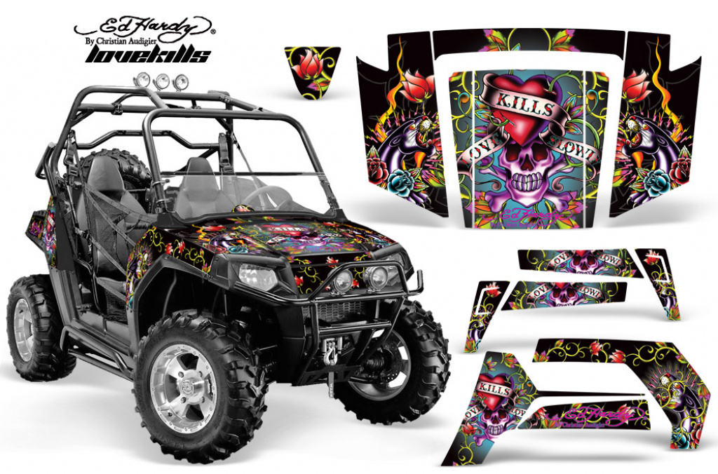 Ed-Hardy - LoveKills Schwarz für Polaris RZR 800/s 06-10