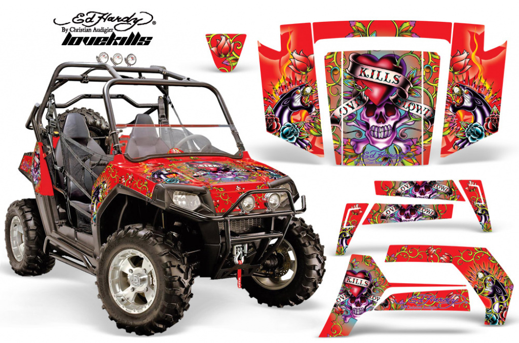 Ed-Hardy - LoveKills Rot für Polaris RZR 800/s 06-10