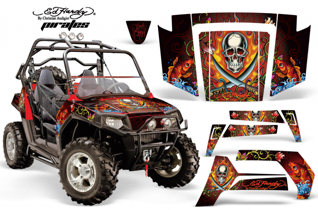 Ed-Hardy - Pirates Rot für Polaris RZR 800/s 06-10