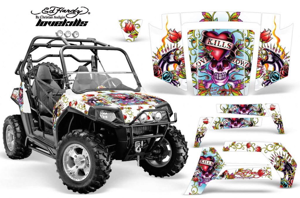 Ed-Hardy - LoveKills Weiß für Polaris RZR 800/s 06-10