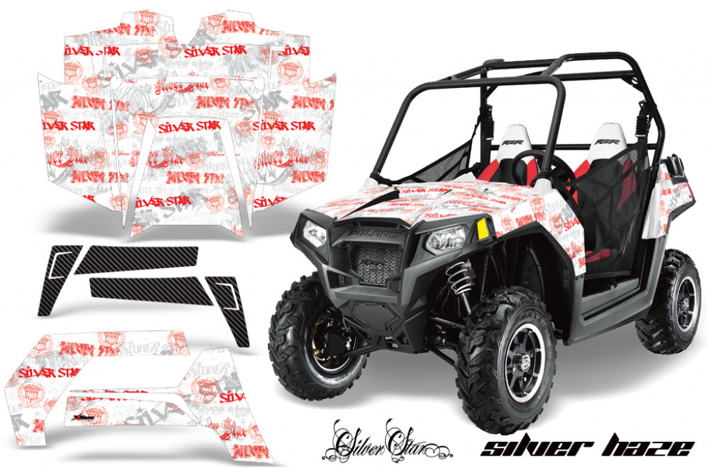 Silverstar - Silverhaze Hintergrund = Weiß, Designfarbe = Rot Polaris RZR 800/s 11-14