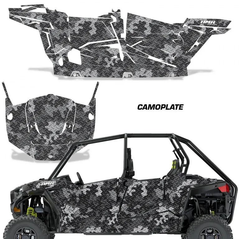 Camoplate Schwarz für Polaris RZR 900S/1000S 4 Türer 15-20