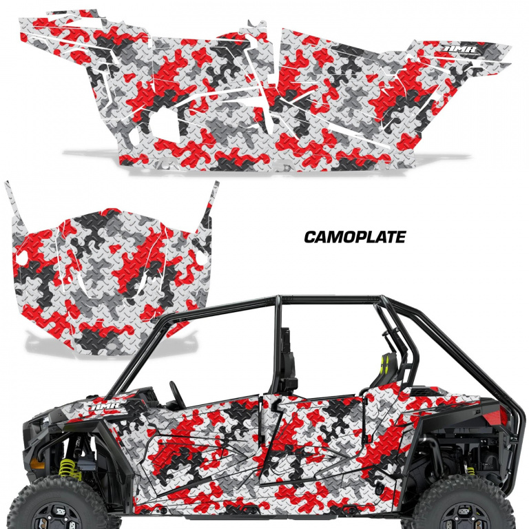 Camoplate Rot für Polaris RZR 900S/1000S 4 Türer 15-20