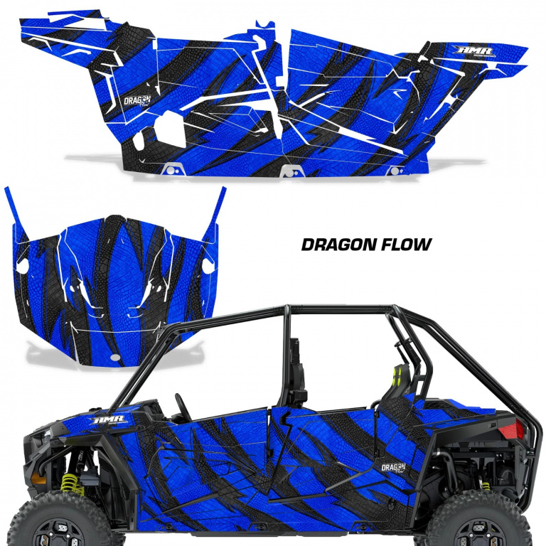 Dragon Flow Blau für Polaris RZR 900S/1000S 4 Türer 15-20