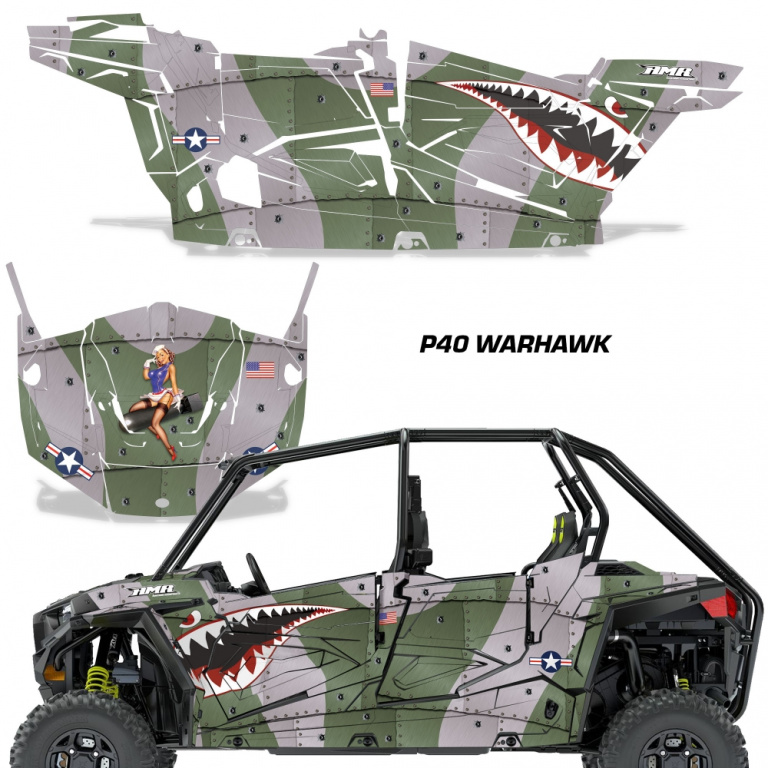P40-Warhawk Grün für Polaris RZR 900S/1000S 4 Türer 15-20
