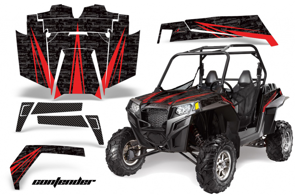 Contender Hintergrund = Schwarz, Designfarbe = Rot Polaris RZR 900XP 11-14