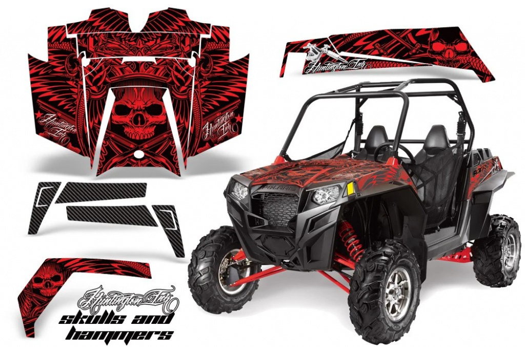 Skulls N Hammers Rot für Polaris RZR 900XP 11-14