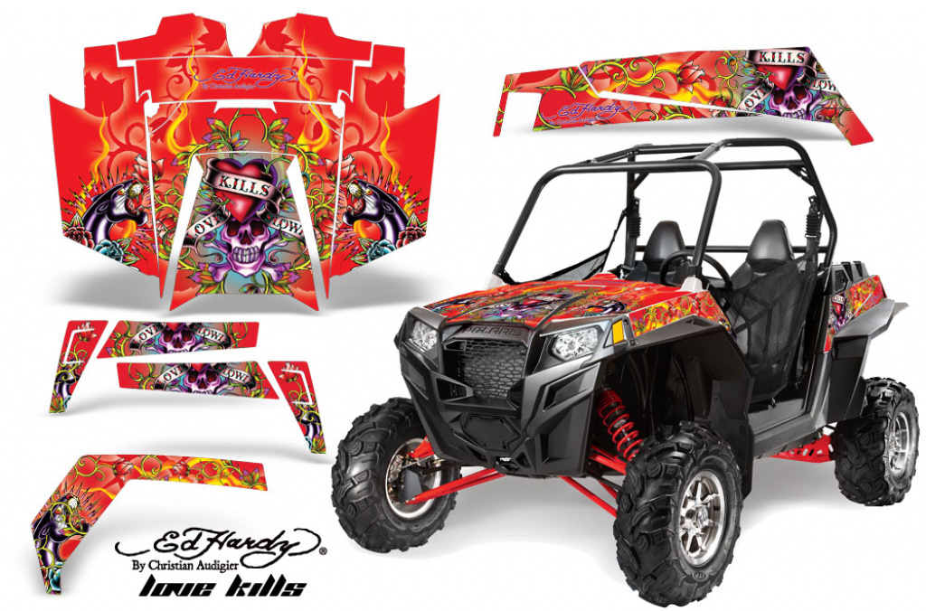 Ed-Hardy - LoveKills Rot für Polaris RZR 900XP 11-14
