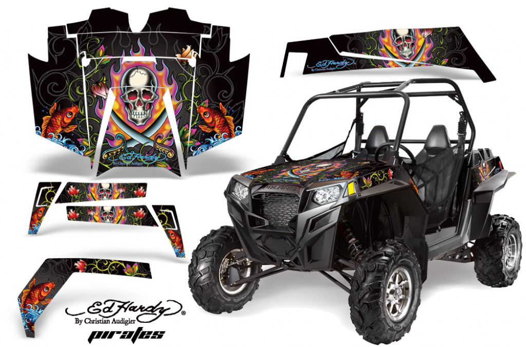 Ed-Hardy - Pirates Schwarz für Polaris RZR 900XP 11-14