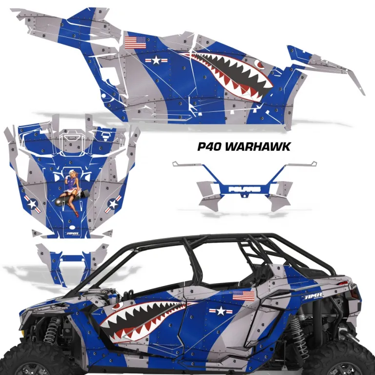 P40-Warhawk Blau für Polaris RZR Pro XP 4 Türer 20-24