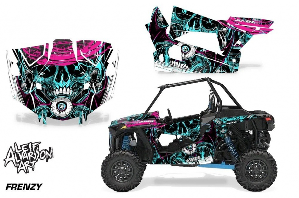 Frenzy Aqua Blau für Polaris RZR Turbo 1000 2 Türer 19-23