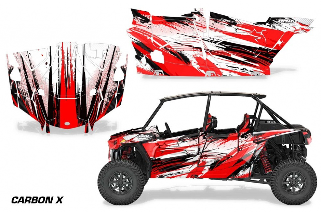 Carbon-X Rot für Polaris RZR XP EPS 1000 4 Türer 19-23