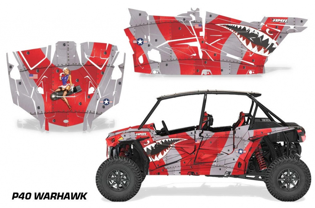 P40-Warhawk Rot für Polaris RZR XP EPS 1000 4 Türer 19-23