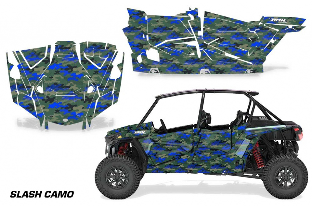 Slash Camo Blau für Polaris RZR XP EPS 1000 4 Türer 19-23