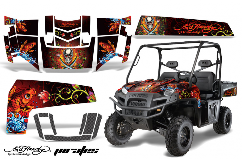 Ed-Hardy - Pirates Rot für Polaris Ranger XP 2009