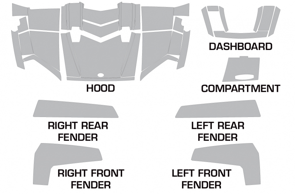 Schnittmuster für Polaris Ranger XP500-900D 10-14