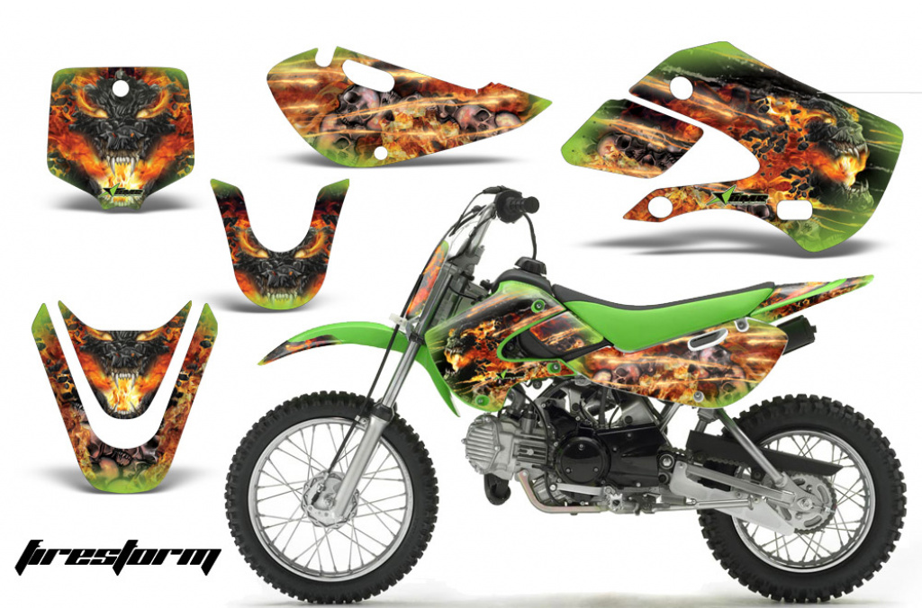 Firestorm Grün mit Nummernfeldern für Suzuki DRZ 110 All Years