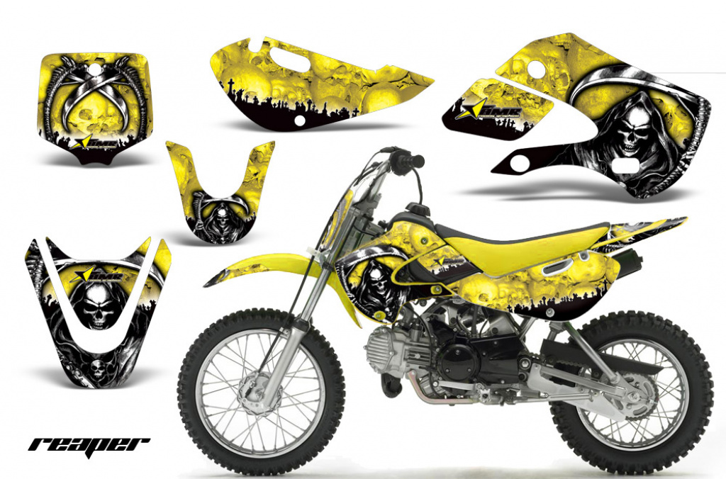 Reaper Gelb mit Nummernfeldern für Suzuki DRZ 110 All Years