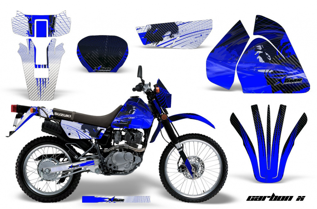 Carbon-X Blau mit Nummernfeldern für Suzuki DRZ 200 SE 1996-2009
