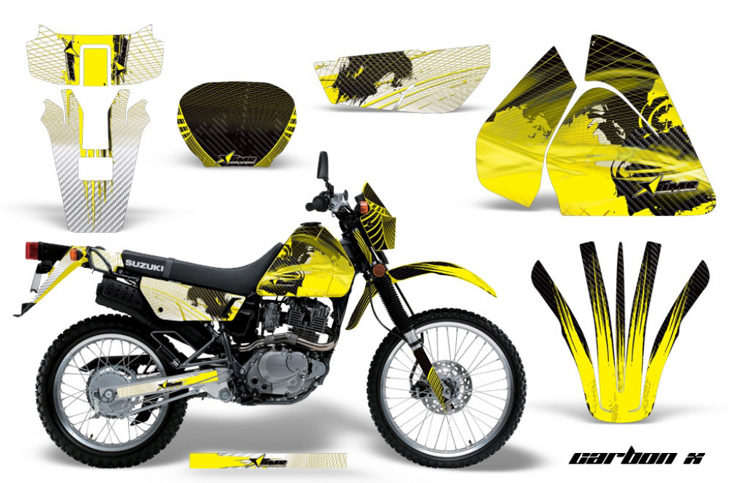 Carbon-X Gelb mit Nummernfeldern für Suzuki DRZ 200 SE 1996-2009