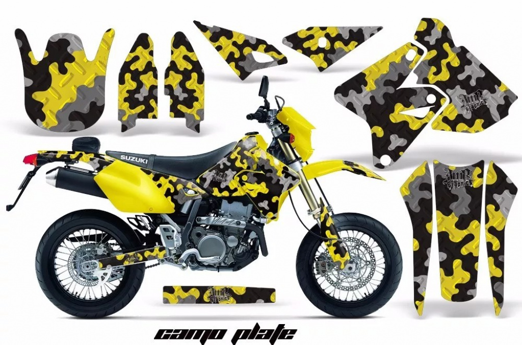 Camoplate Gelb ohne Nummernfeldern für Suzuki DRZ 400 S/SM 2000-2023