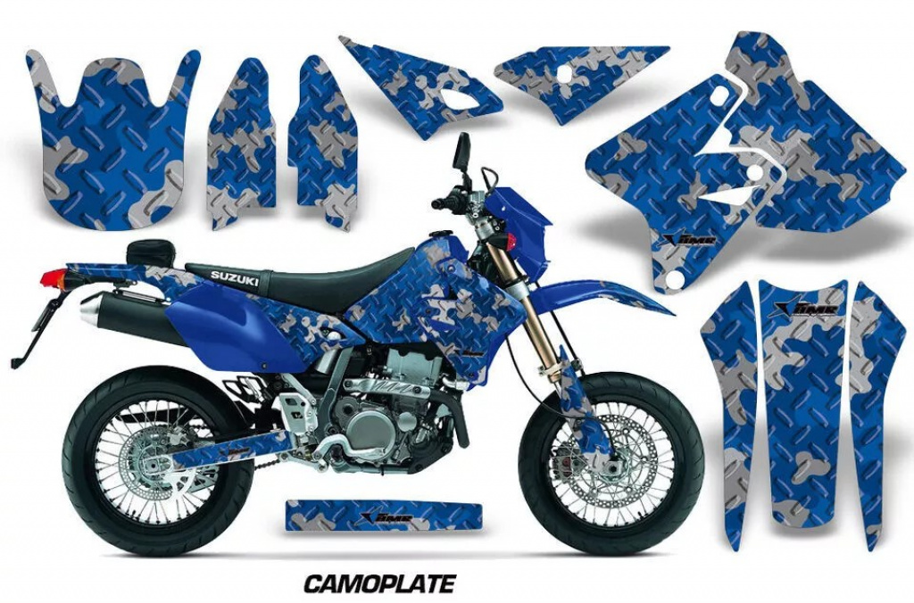 Camoplate Blau ohne Nummernfeldern für Suzuki DRZ 400 S/SM 2000-2023