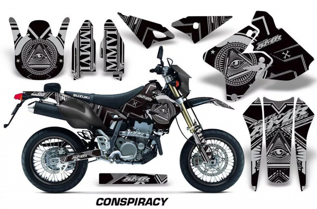 Conspiracy Silber ohne Nummernfeldern für Suzuki DRZ 400 S/SM 2000-2023