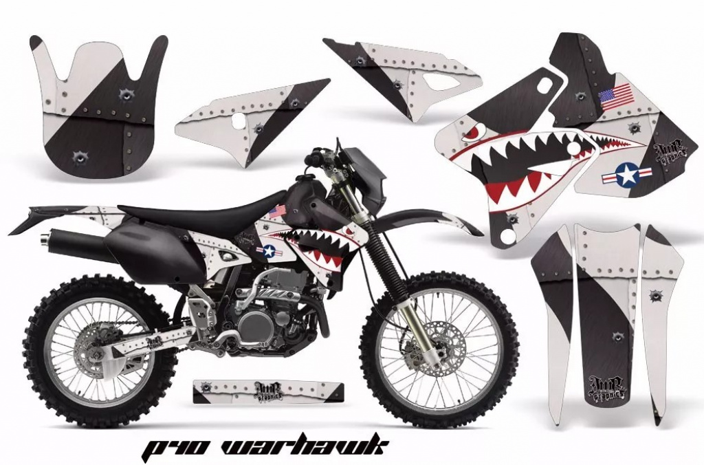 P40-Warhawk Schwarz ohne Nummernfeldern für Suzuki DRZ 400 S/SM 2000-2023