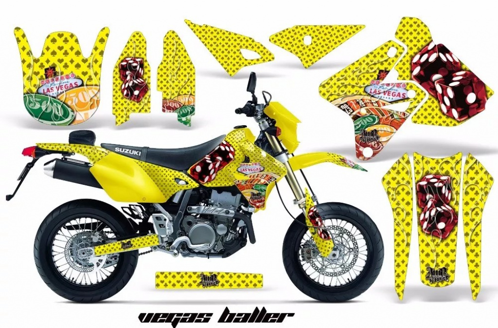 Vegas Baller Gelb ohne Nummernfeldern für Suzuki DRZ 400 S/SM 2000-2023