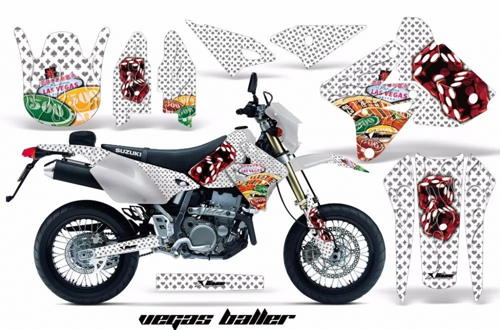 Vegas Baller Weiß ohne Nummernfeldern für Suzuki DRZ 400 S/SM 2000-2023