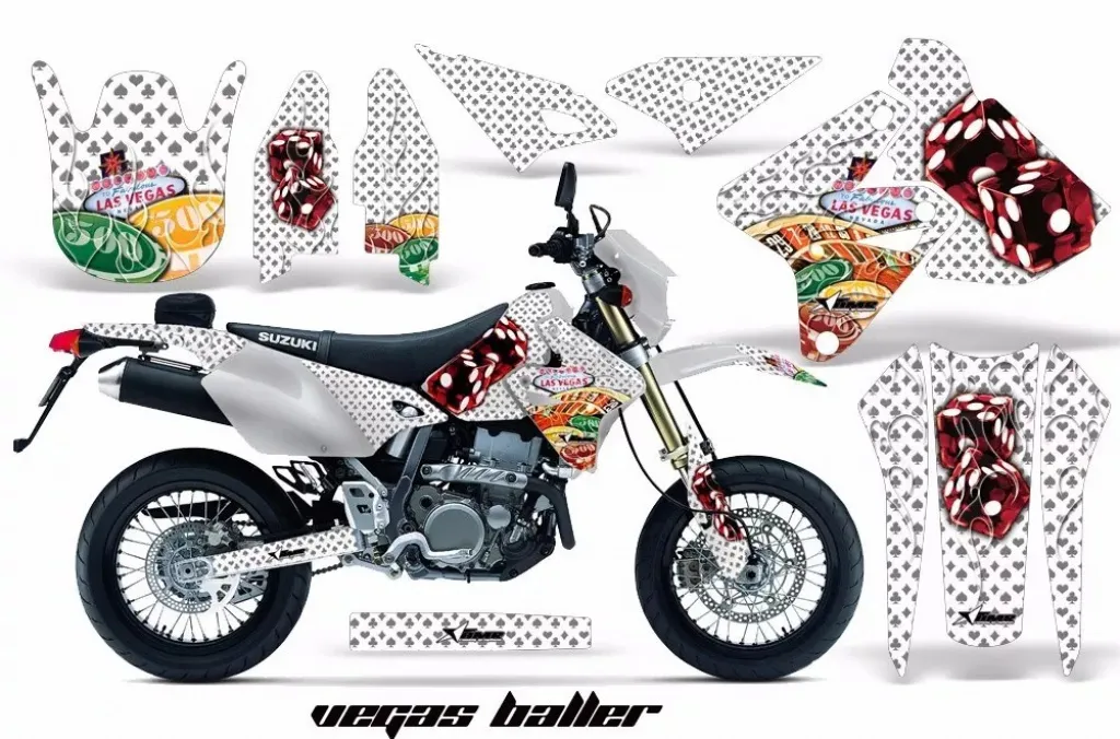 Vegas Baller Weiß ohne Nummernfeldern für Suzuki DRZ 400 S/SM 2000-2023