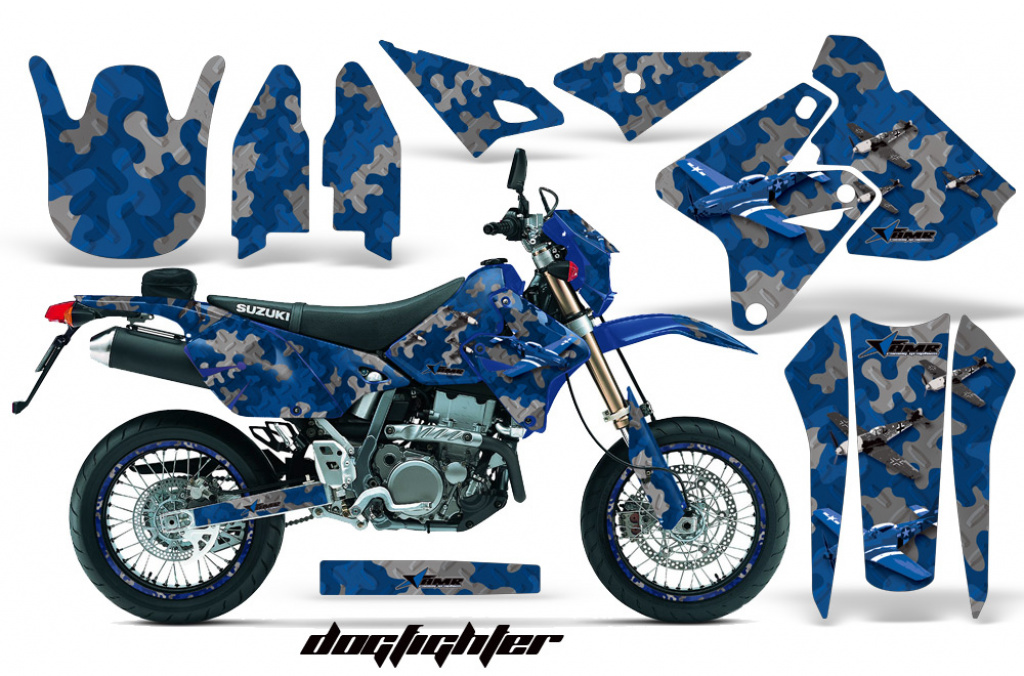 Dogfighter Blau mit Nummernfeldern für Suzuki DRZ 400 S/SM 2000-2023