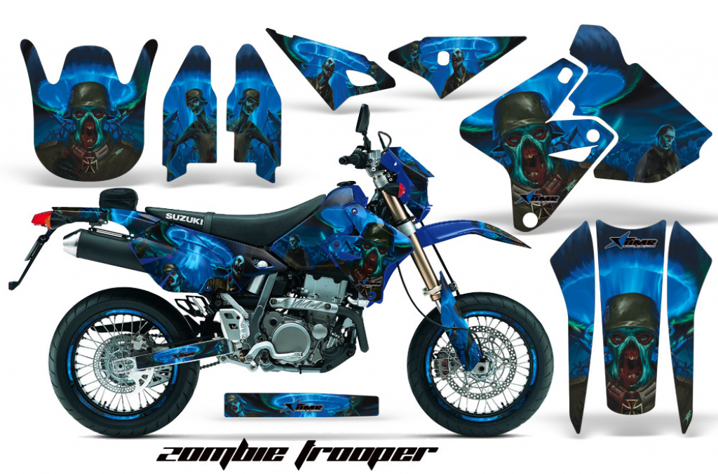 Zombie Trooper Blau mit Nummernfeldern für Suzuki DRZ 400 S/SM 2000-2023