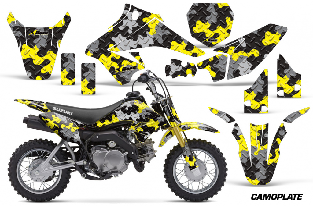 Camoplate Gelb mit Nummernfeldern für Suzuki DRZ 70 2008-2016
