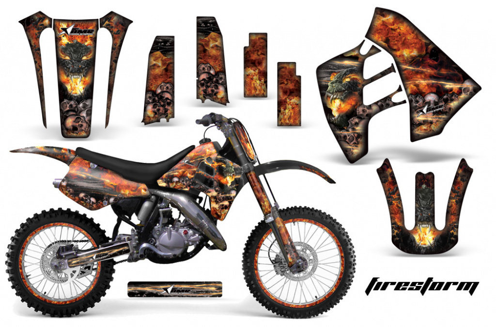 Firestorm Schwarz mit Nummernfeldern für Suzuki RM 125 1992