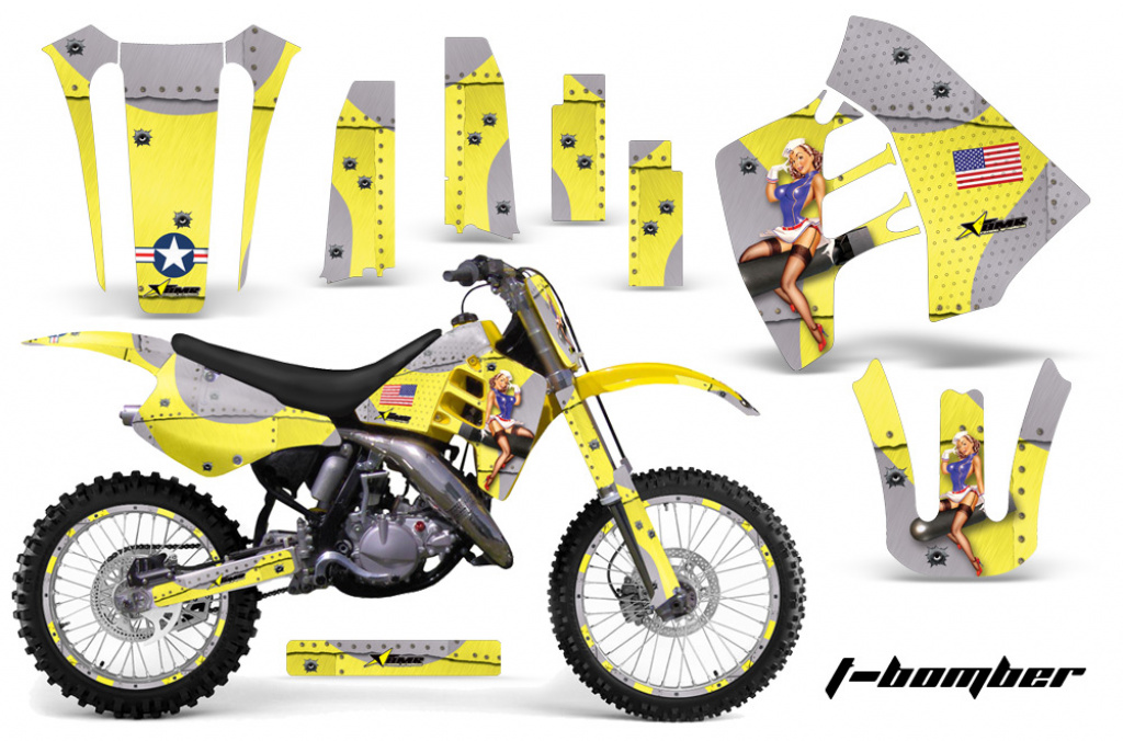 T-Bomber Gelb mit Nummernfeldern für Suzuki RM 125 1992