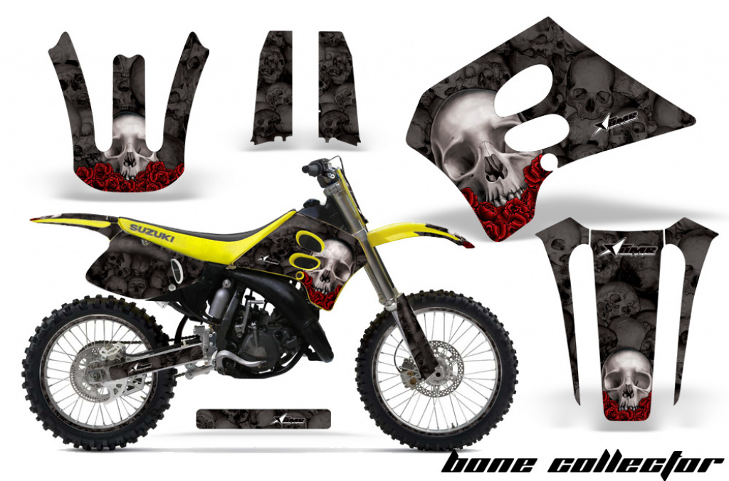 Bone Collector Schwarz mit Nummernfeldern für Suzuki RM 250 1993-1995