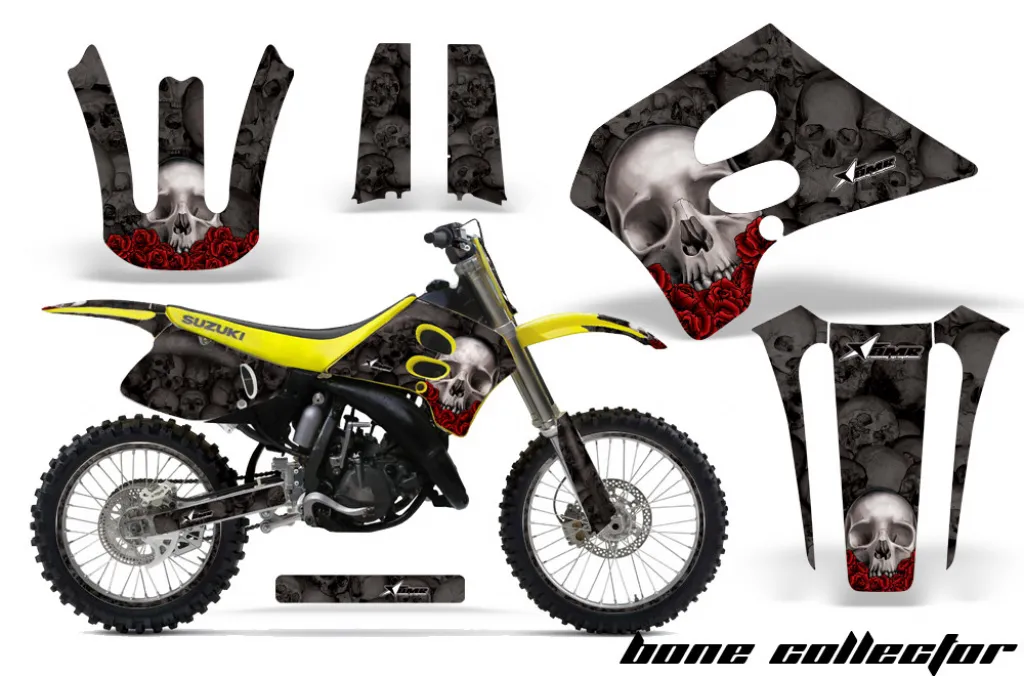 Bone Collector Schwarz mit Nummernfeldern für Suzuki RM 125 1993-1995