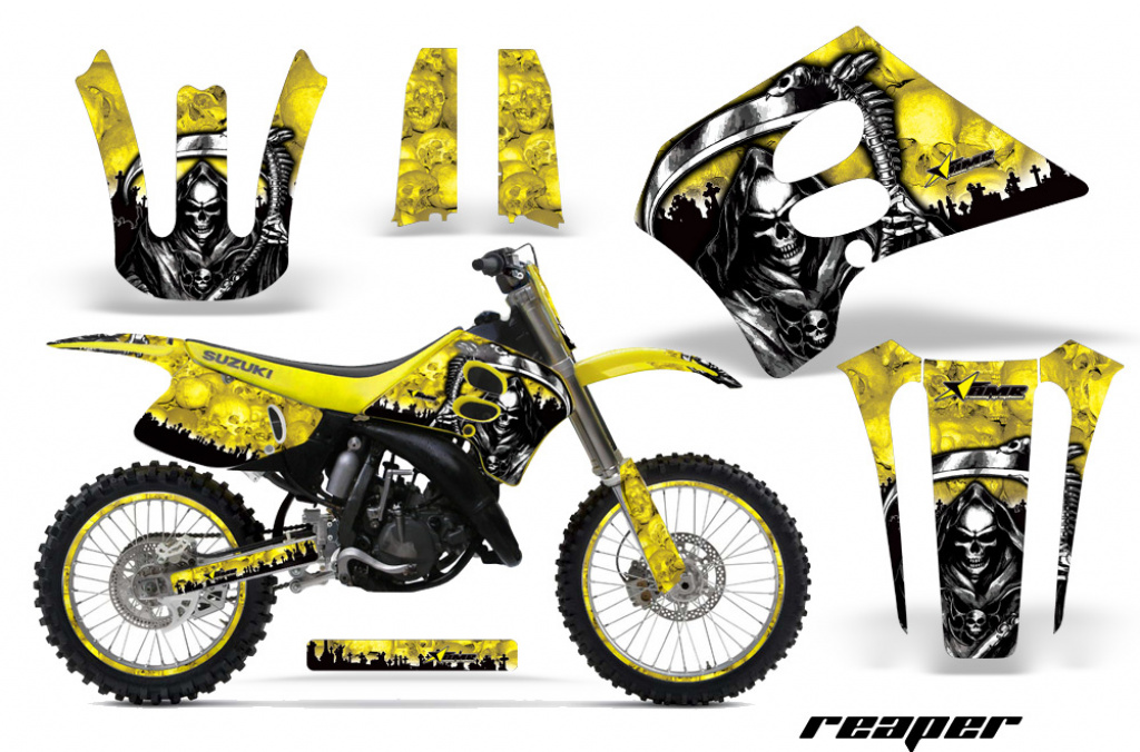 Reaper Gelb mit Nummernfeldern für Suzuki RM 250 1993-1995