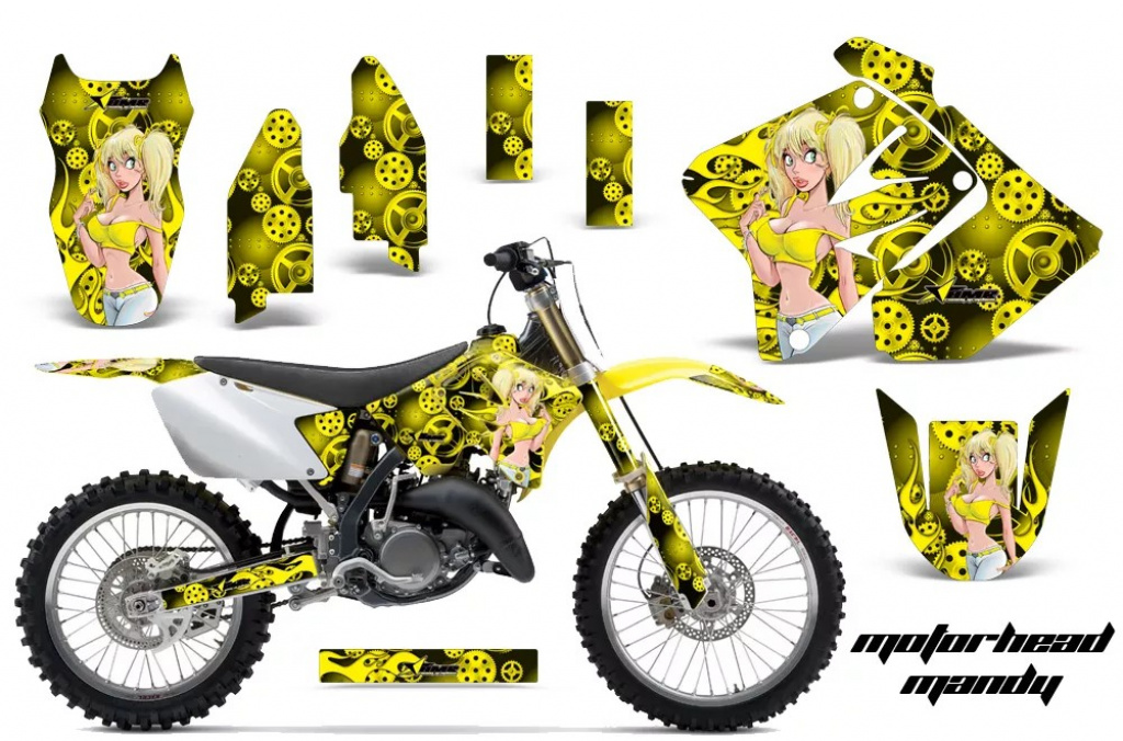 Motorhead Mandy Gelb ohne Nummernfeldern für Suzuki RM 125 2001-2009