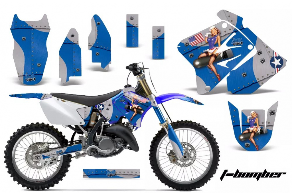 T-Bomber Blau ohne Nummernfeldern für Suzuki RM 125 2001-2009
