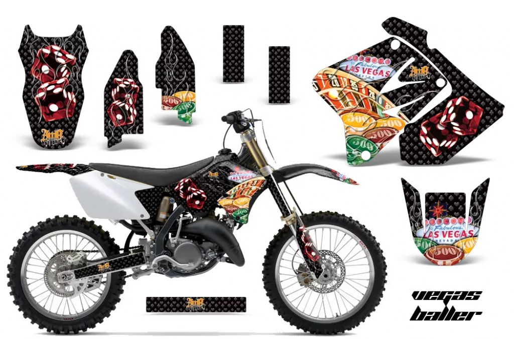 Vegas Baller Schwarz ohne Nummernfeldern für Suzuki RM 125 2001-2009
