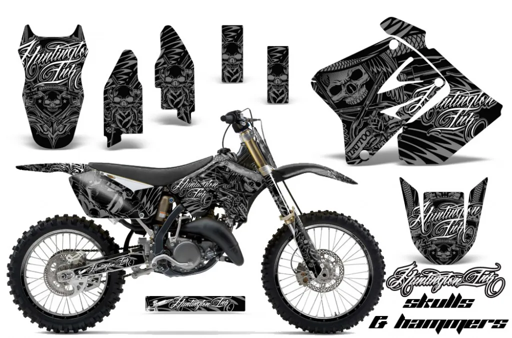 Skulls N Hammers Silber mit Nummernfeldern für Suzuki RM 125 2001-2009