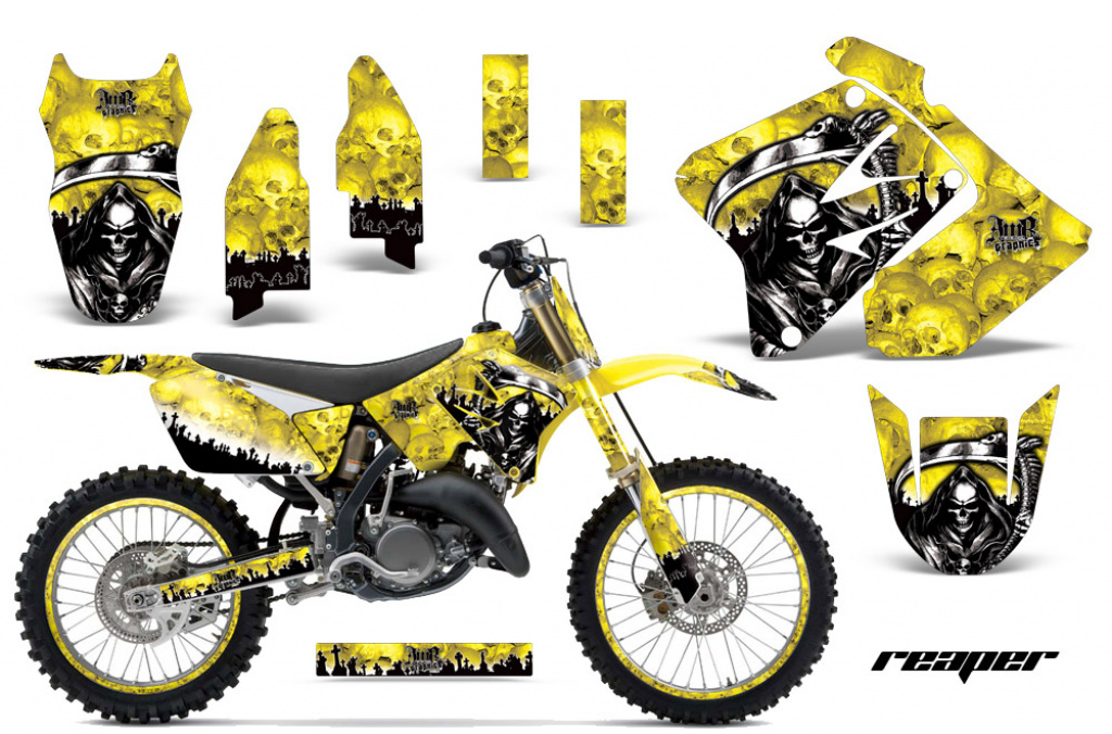 Reaper Gelb mit Nummernfeldern für Suzuki RM 125 2001-2009