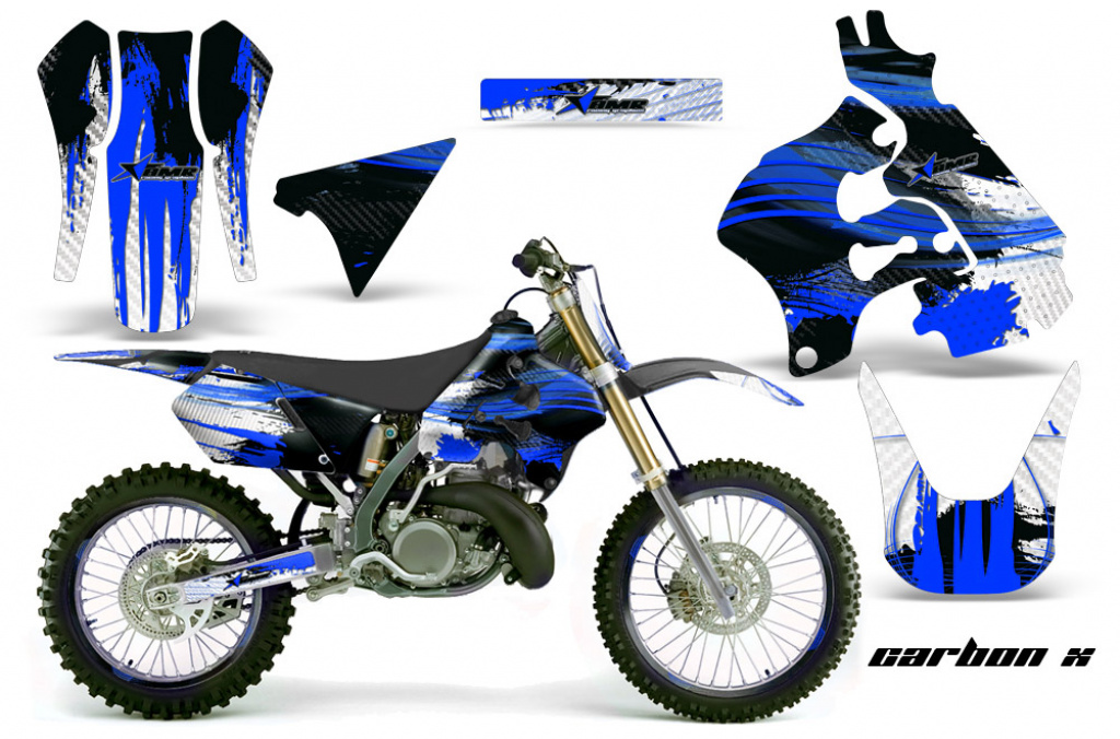 Carbon-X Blau mit Nummernfeldern für Suzuki RM 125 1996-1998