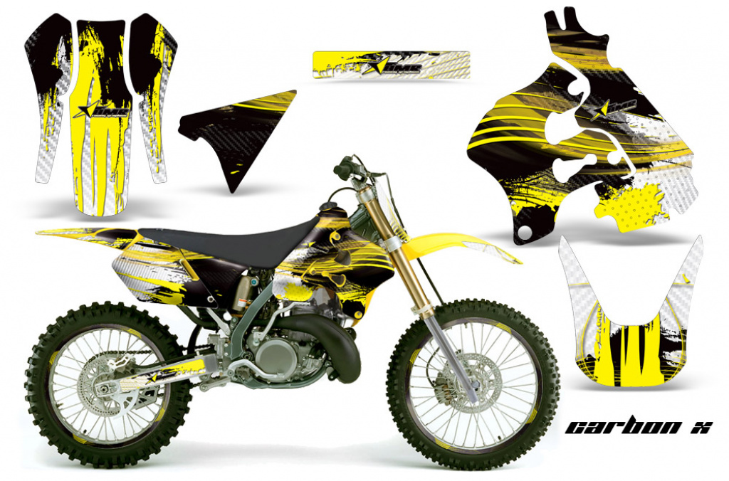 Carbon-X Gelb mit Nummernfeldern für Suzuki RM 125 1996-1998