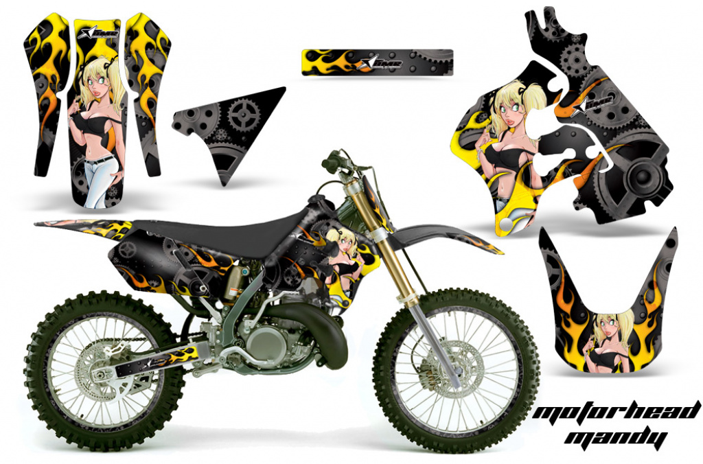 Motorhead Mandy Schwarz mit Nummernfeldern für Suzuki RM 125 1996-1998