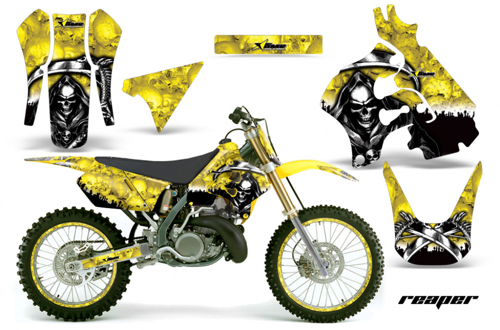 Reaper Gelb mit Nummernfeldern für Suzuki RM 125 1996-1998