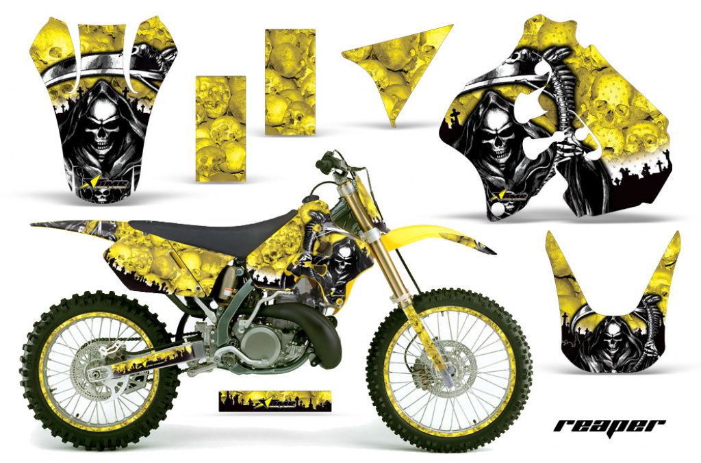 Reaper Gelb mit Nummernfeldern für Suzuki RM 250 1996-1998